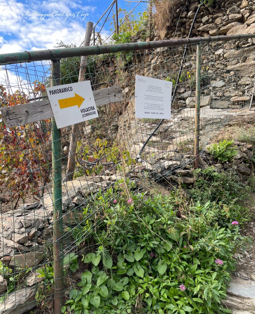 cartello prima scalinata Volastra Corniglia